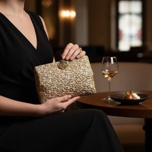 Vintage Koret Gold Brocade Clutch